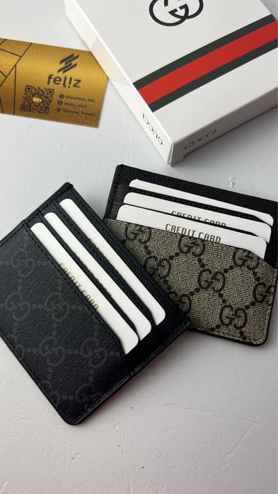 Etui cardholder Gucci skórzany GG skóra naturalna Premium portfelik