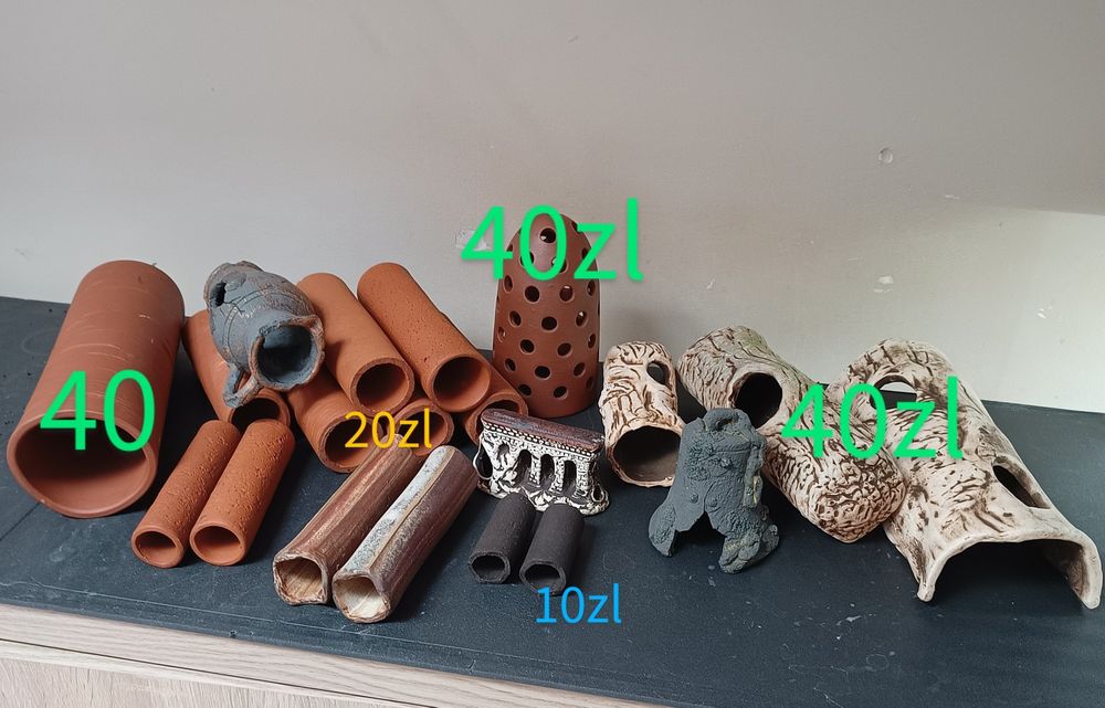 Kryjówki ceramiczne do akwarium terrarium