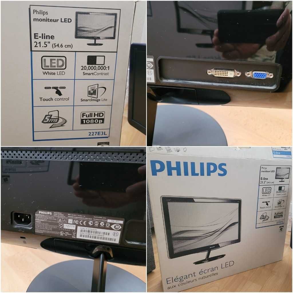 Monitor LED Philips 227E3L 22cale IPS FULL HD DVI