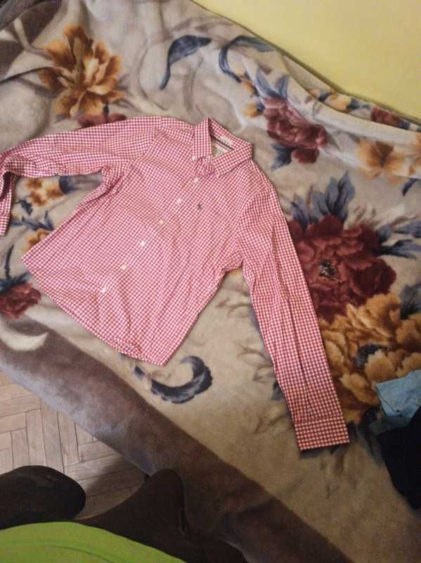 Koszula męska Abercrombie&Fitch w kolorze czerwonym białym, rozmiar L,