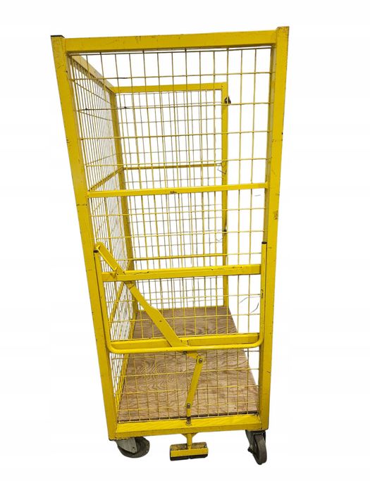 Wózek magazynowy kosz metalowy platforma na kółkach 120x80x190 używany