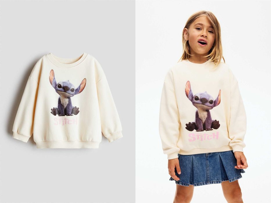 Bluza 110/116cm 4-6Lat kremowa bawełna nowa kol Lilo i Stitch PROMOCJA