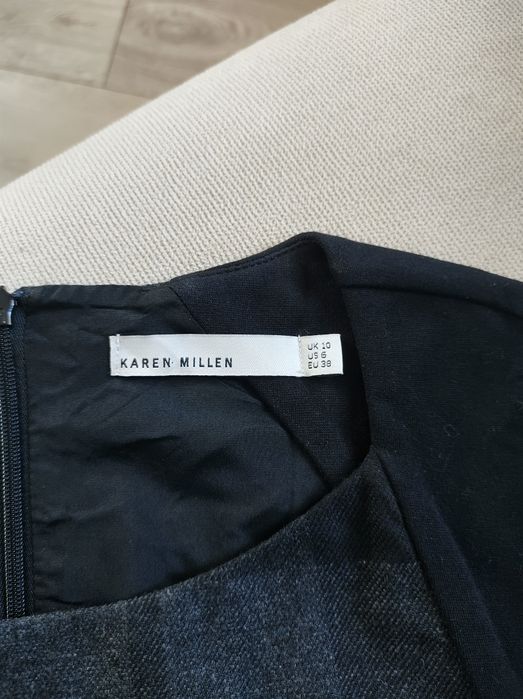 Karen Millen rozmiar M sukienka w kratę damska z wełną