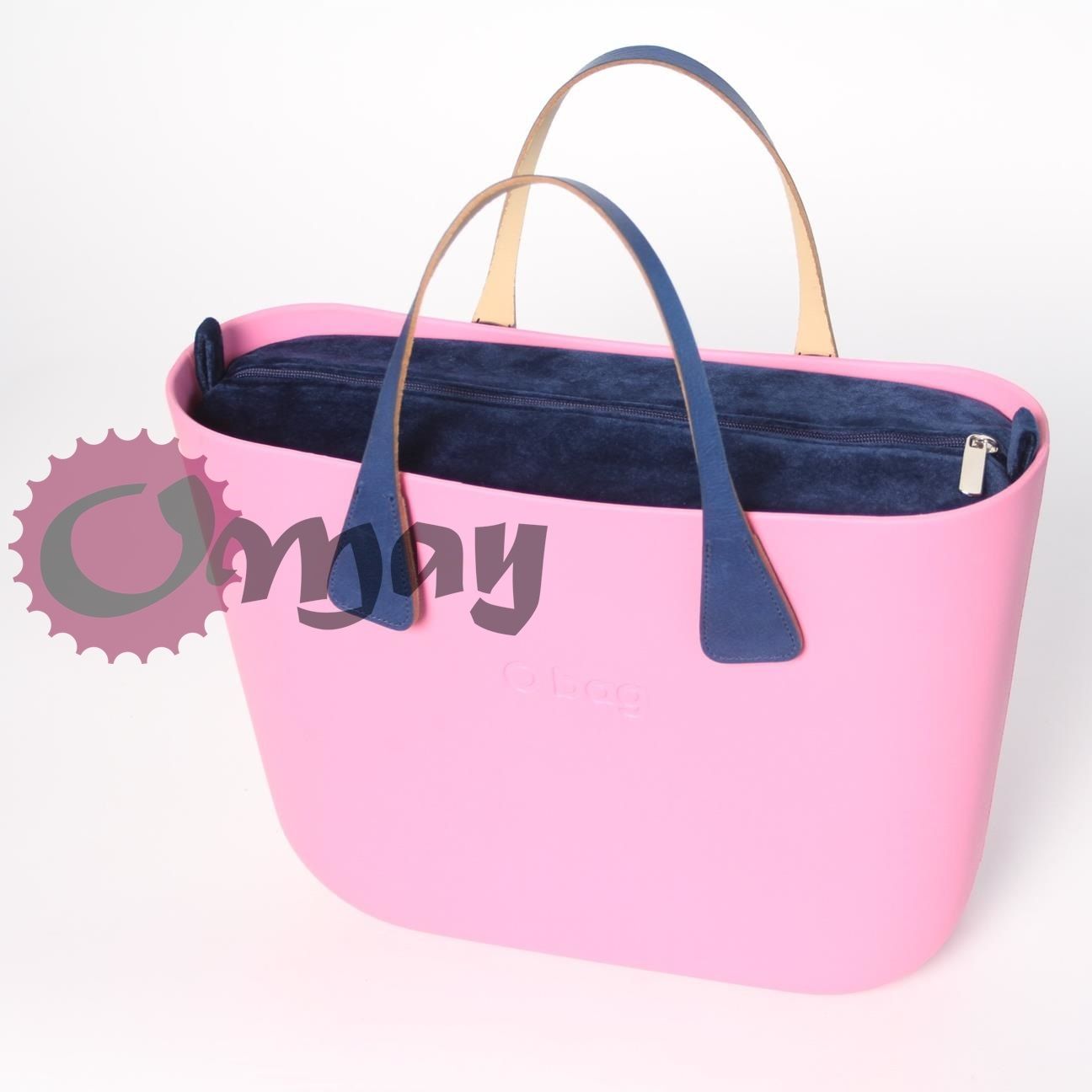 Elegancki organizer OBAG STANDARD welur velvet granat 2 kieszenie OMAY