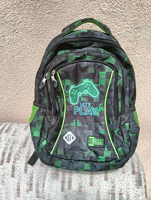 Plecak ST.Right z padem, czarno zielony klasa 1-3