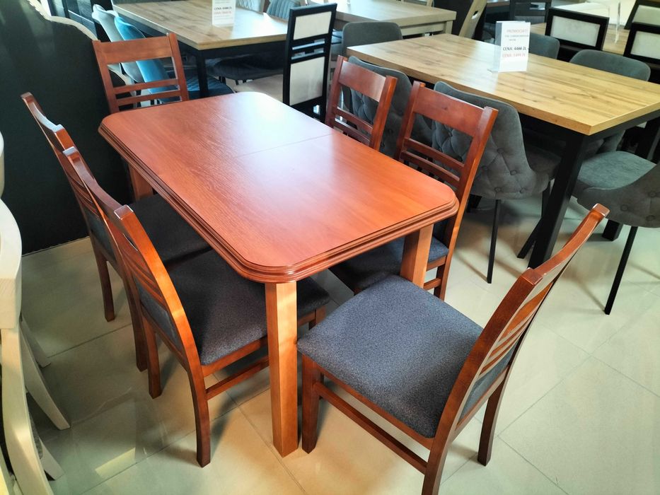 (127WN) Stół rozkładany + 6 krzeseł, wyprzedaż 799 zł