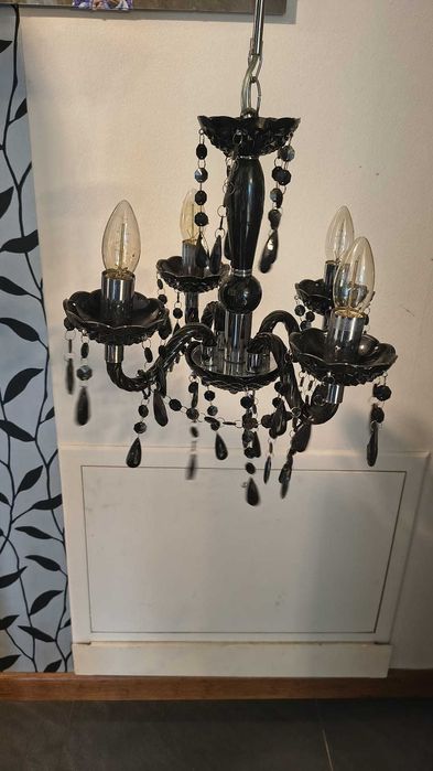 żyrandol glamour czarny