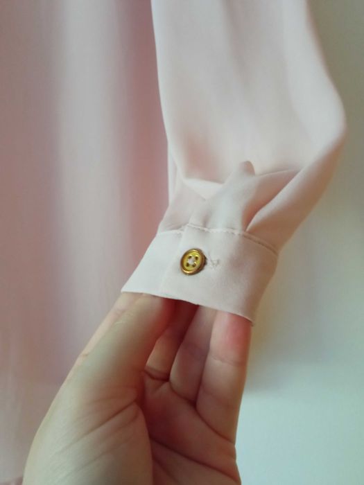 Koszula z długim rękawem mgiełka lekka pudrowy róż basic George XL 42