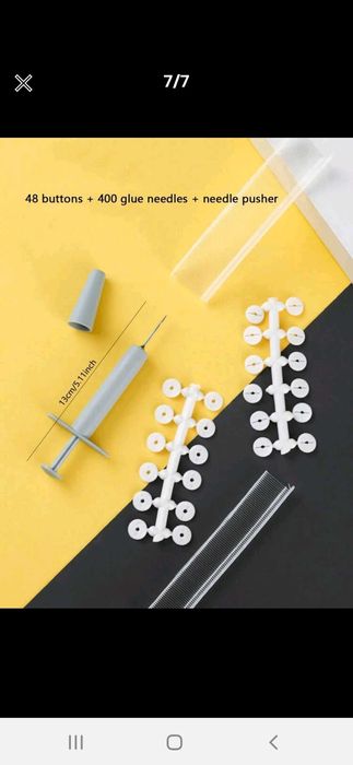 Conjunto fixador edredão com agulha e botões