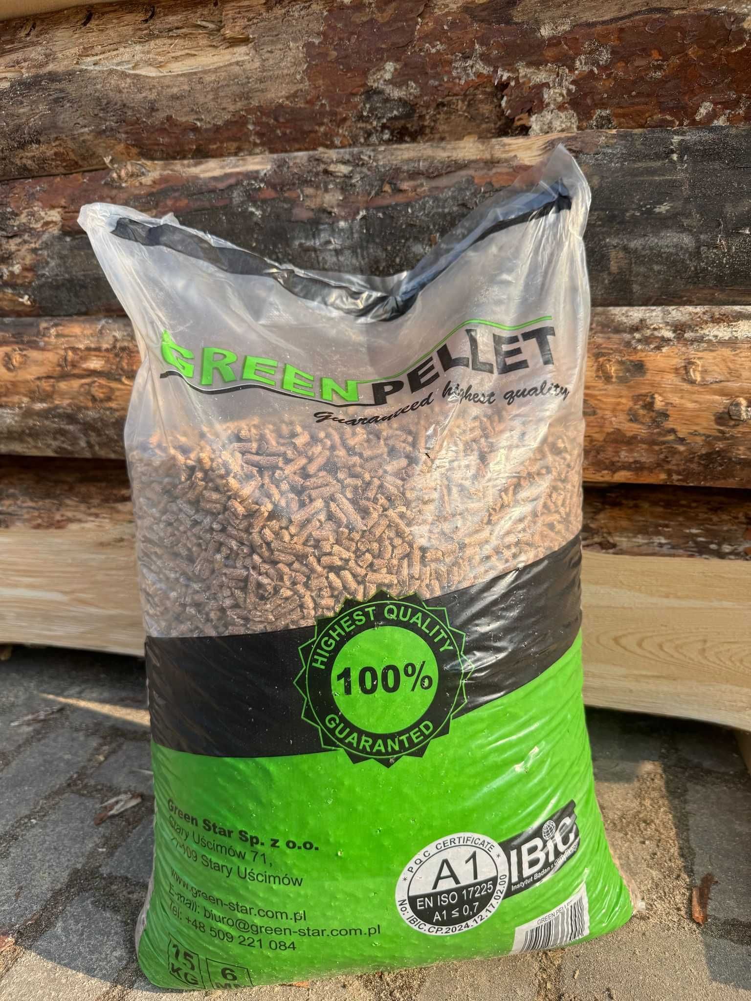 Green pellet dębowo-sosnowy Certyfikowany A1