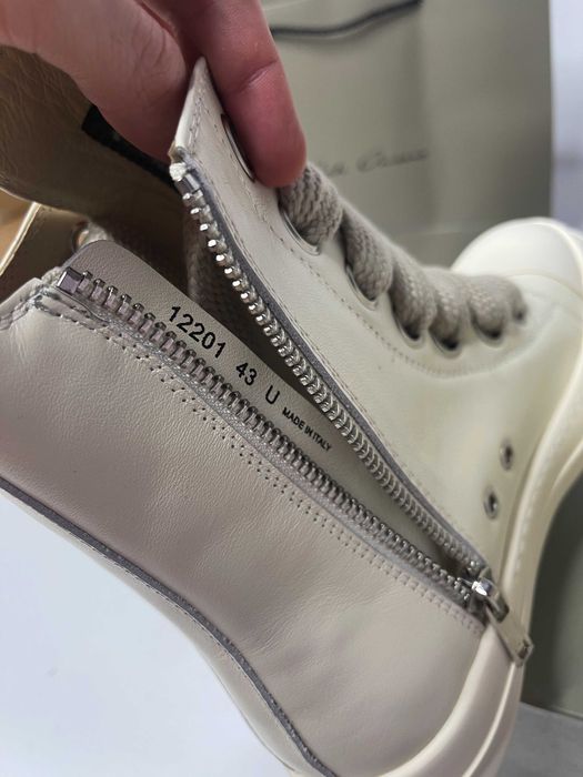 Кеди Rick Owens GEOBASKET кеды кроссовки белые jumbo lace laces 43 42