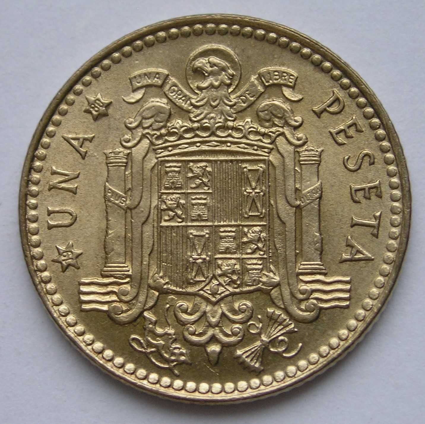 Hiszpania 1 peseta 1975 - król Juan Carlos - stan 1/2