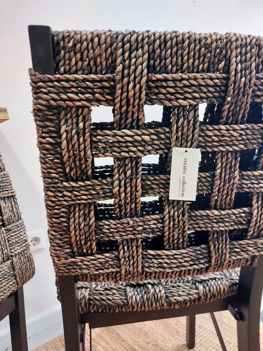 2 cadeiras dobraveis em madeira e corda novas