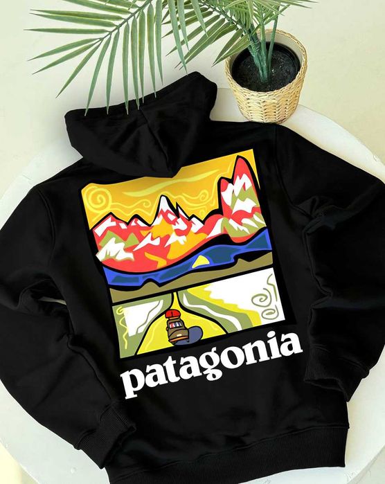 PATAGONIA » Черное новое худи » Neon SunSet » XS S M L XL » Патагония