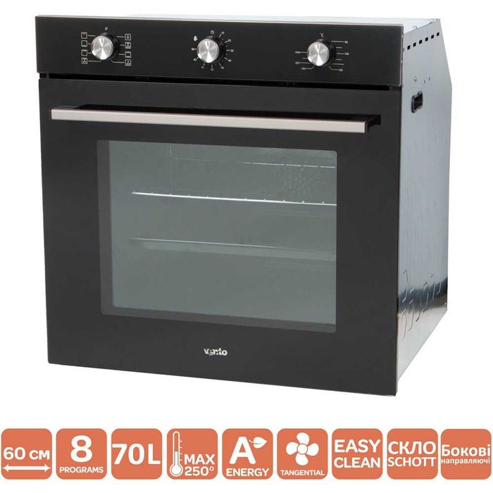 Духова шафа духовка електрична Ventolux ATLANTA 6 MT (BK)