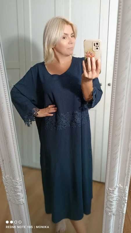 Granatowa sukienka ulla popken plus size