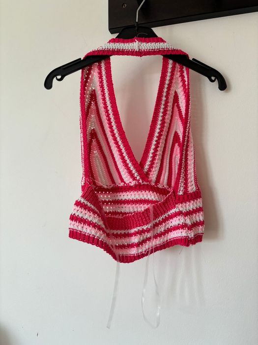 Top rosa crochet