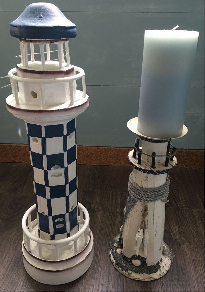 Conjunto de suporte vela e farol decorativo
