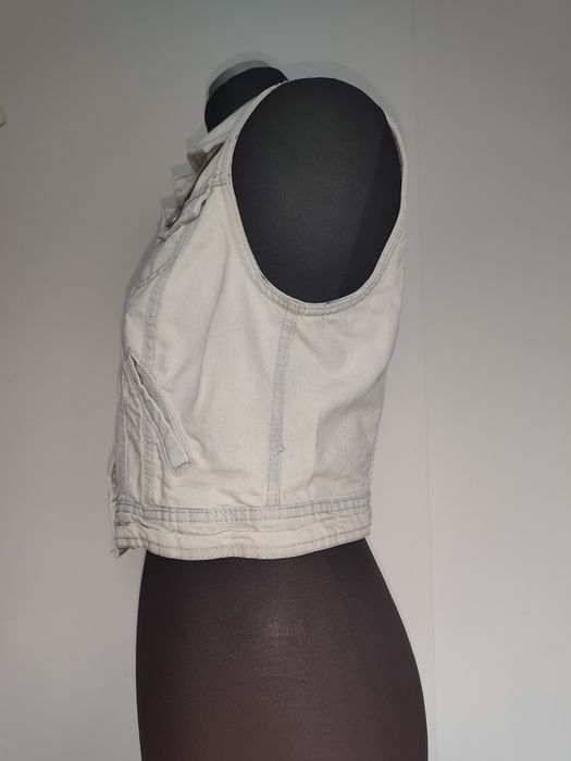 Kamizelka jeansowa jasna z przetarciami L