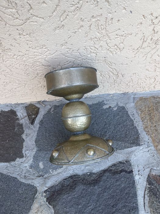 Мідний підсвічник для великої свічки