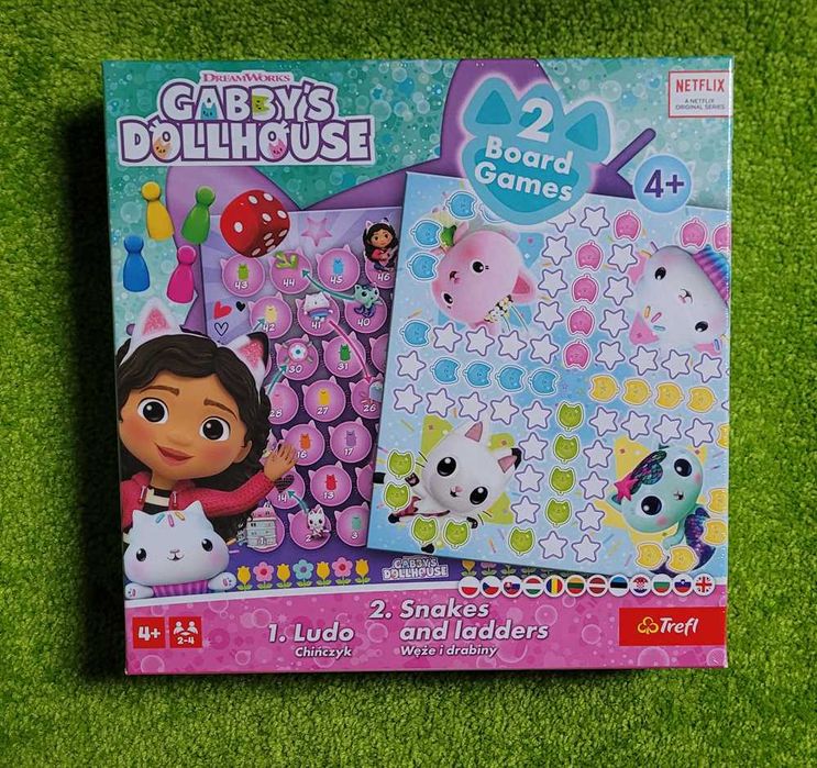 Trefl Koci Domek Gabi gry planszowe 2w1 Chińczyk ludo węże i drabiny