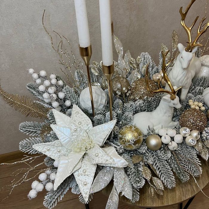 Новорічний декор Новорічна композиція Різдвяний підсвічник