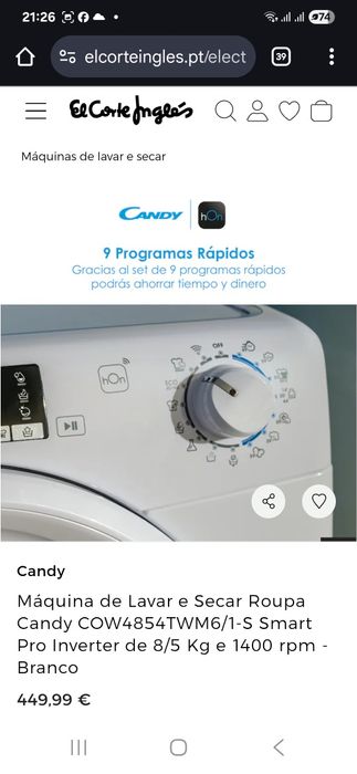 Nova na caixa Máquina de Lavar e Secar Roupa