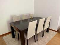 CONJUNTO SALA DE JANTAR - cadeiras e mesa - Marca Antarte - Usado