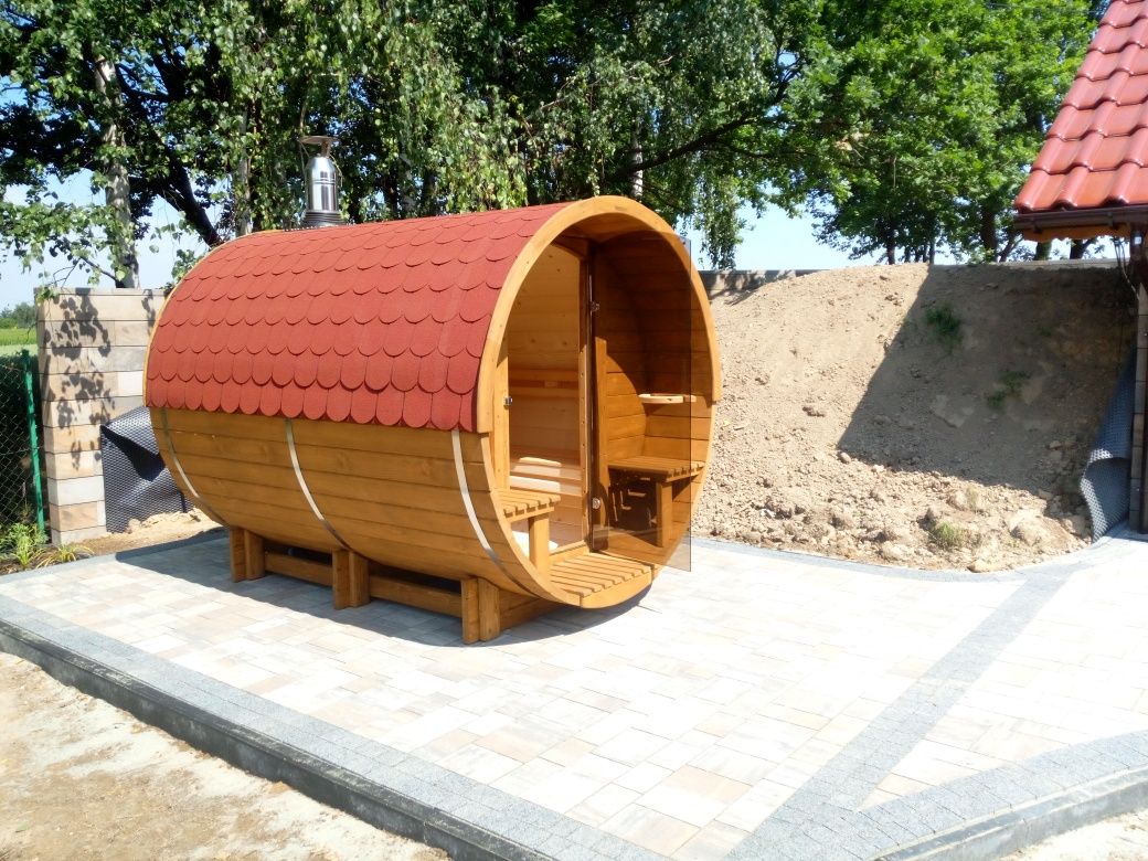 Sauna ogrodowa beczka 2,4m piec do wyboru RATY LEASING