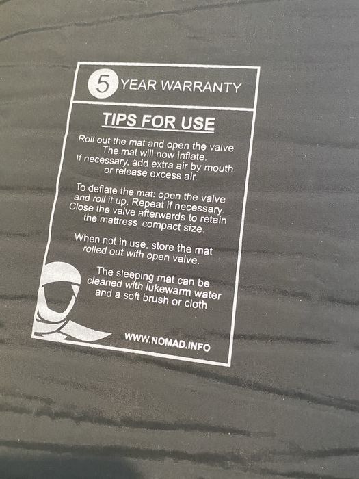 Самонадувний туристичний килимок (матрас, каремат) Nomad