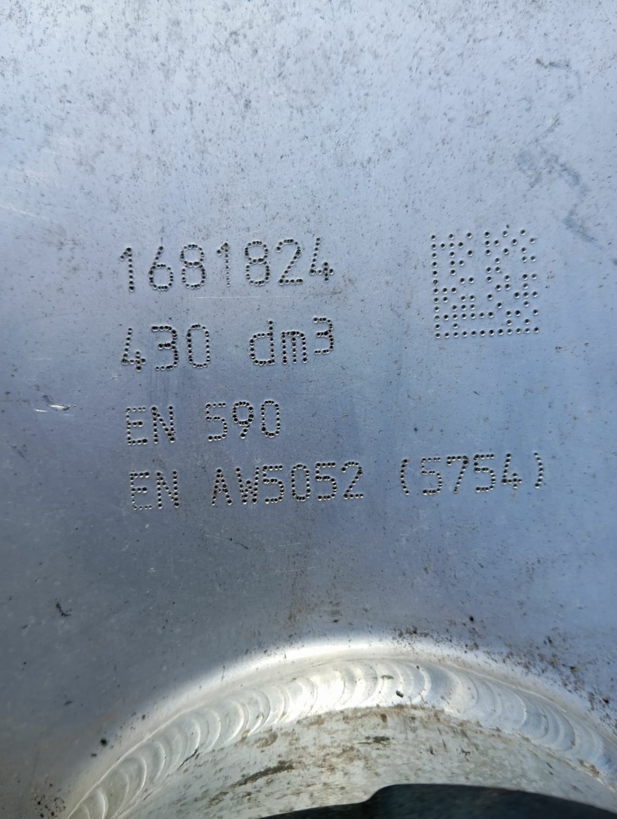 Дополнительный Бак Daf ДАФ ЕВРО  6 430 Л 2 ШТ АЛЮМИНИЕВЫЙ 1681824