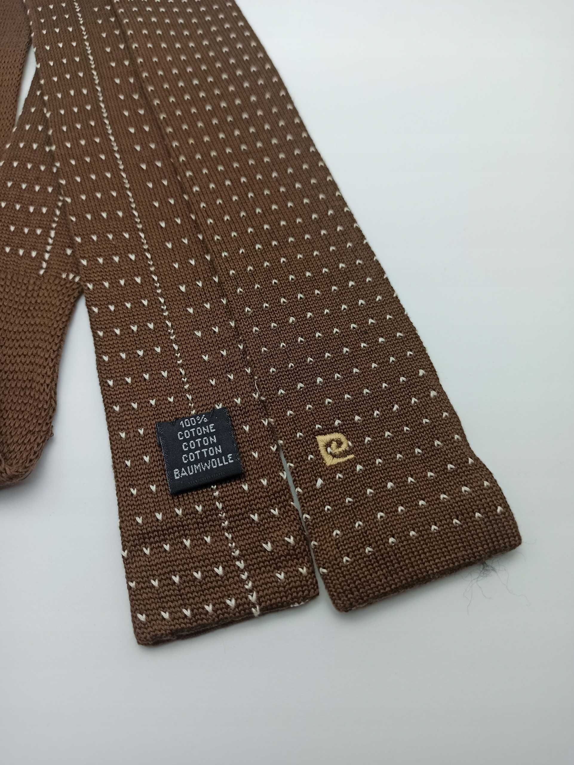 Pierre Cardin bawełniany krawat knit w paski pc10