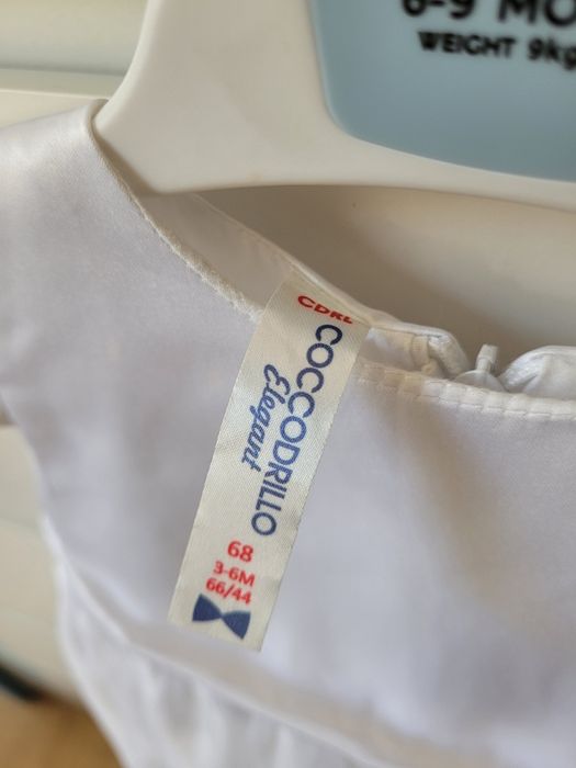 Sukienka do chrztu zestaw z dodatkami dla dziewczynki r.68 Coc