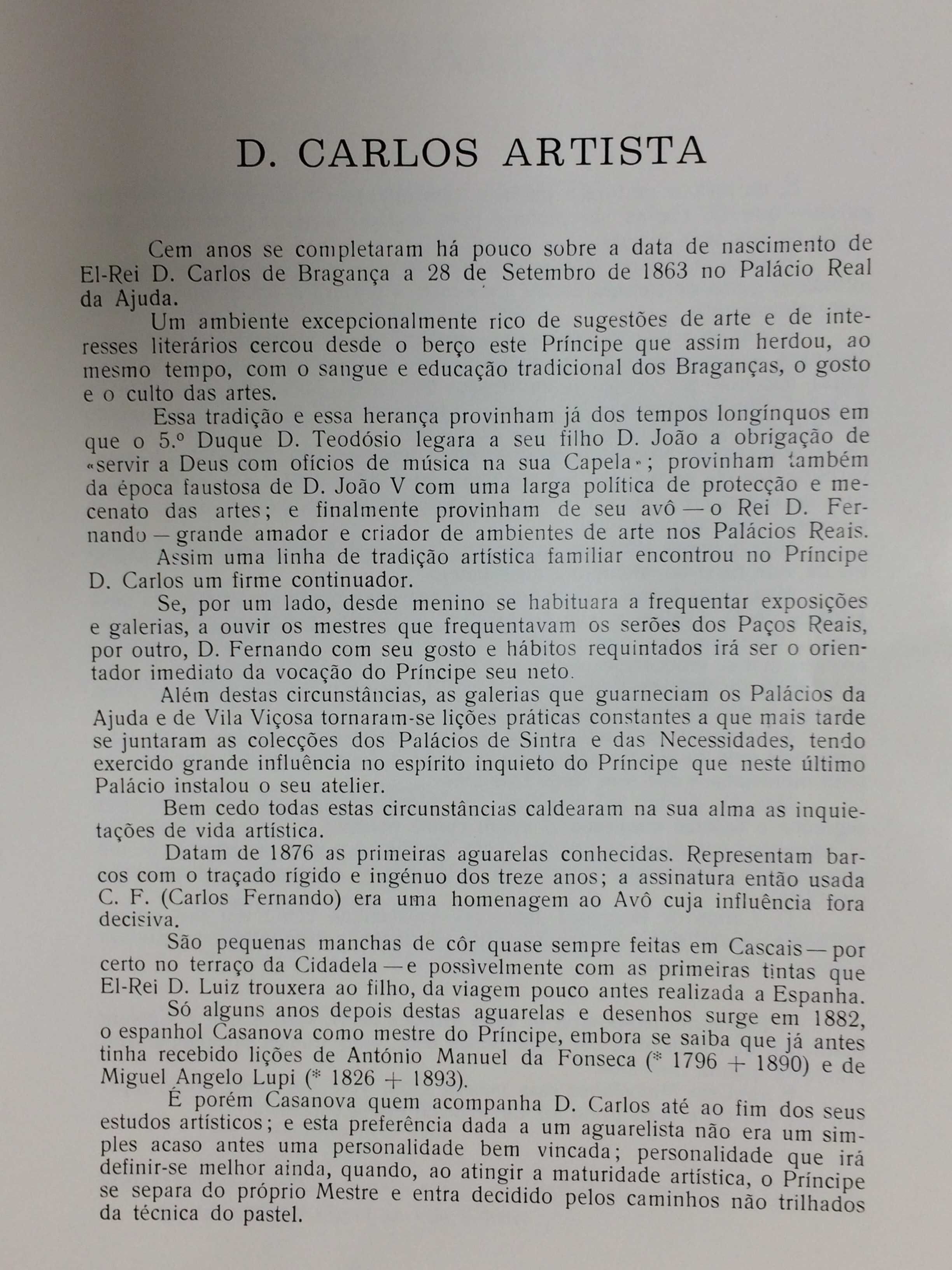 Catálogo Exposição de pintura de El-Rei D. Carlos - 1965