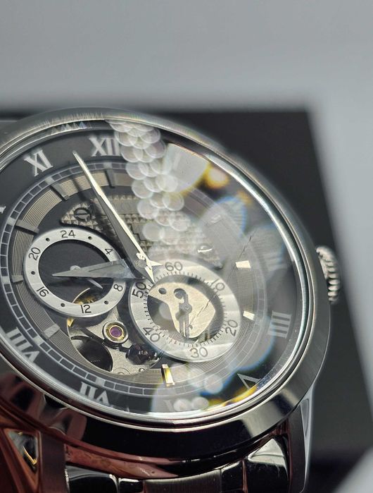 Zegarek męski Bulova Srebrny Automat Open Heart $$$ Drogi $$$