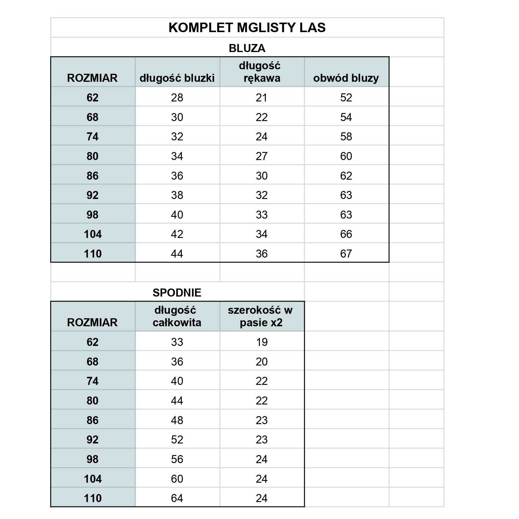 Komplet chłopięcy DRES mglisty LAS, bluza i spodnie baggy zestaw 74