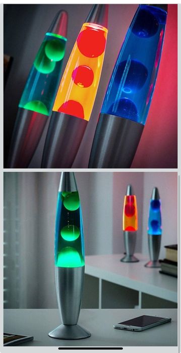 Candeeiro Lava Lamp azul e verde