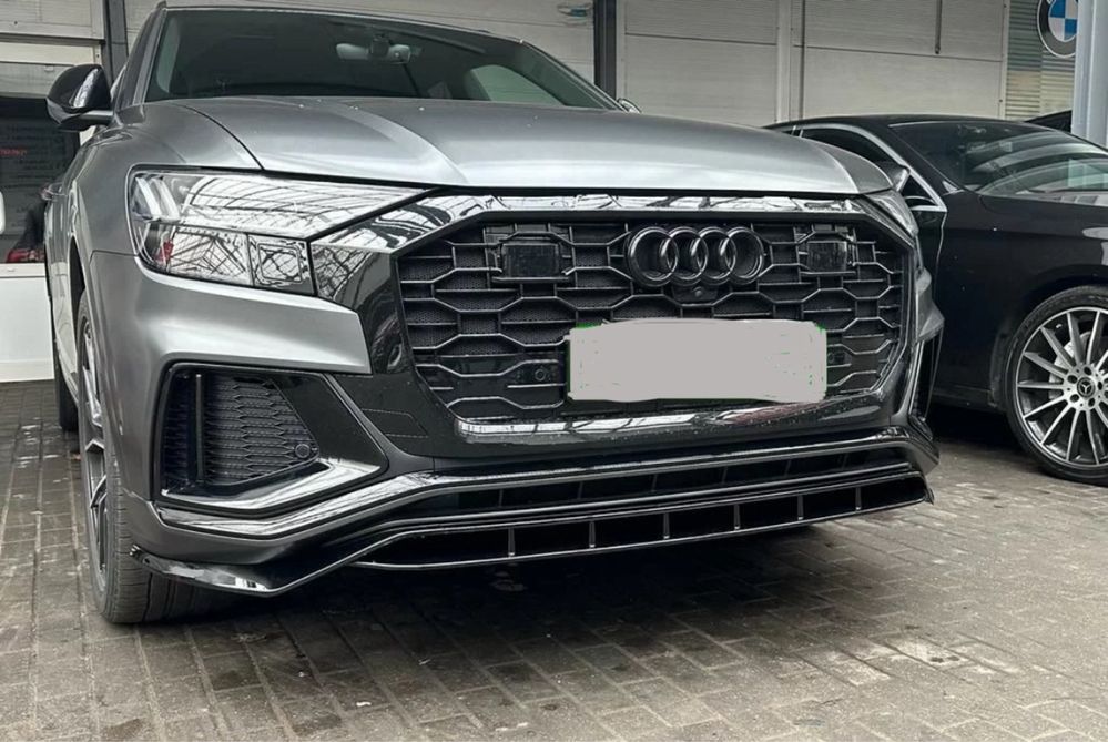 Губа Q8 сплитер SQ8 накладка переднего бампера сплитер AUDI S-Line