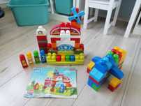 Klocki megabloks 86 szt. + pianonko - Zestaw: muzyczna farma + drugi z