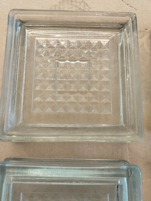 Luksfer szklany  PRL 20 x 20 Popielniczka PRL