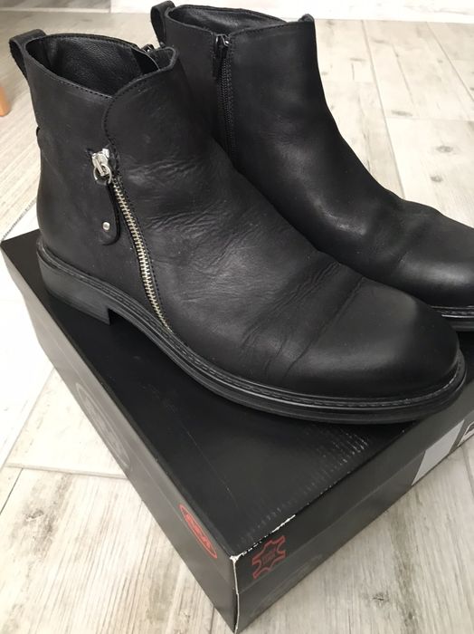 Мужские кожаные ботинки сапоги AM SHOE COMPANY ЧЕРНЫЕ 45РАЗМЕР