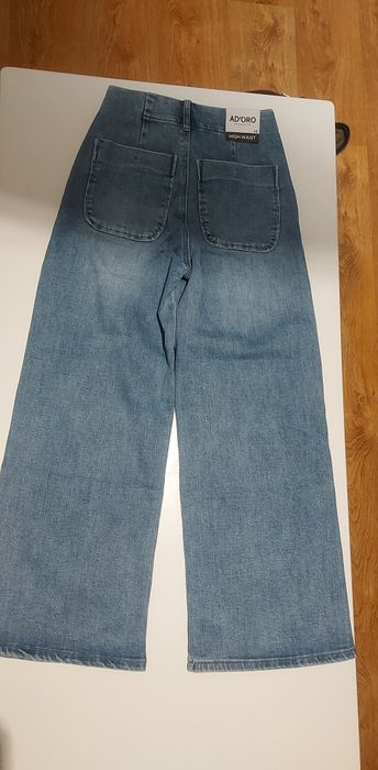 Kuloty jeansowe AD'ORO spodnie szerokie nogawki nowe z metkami