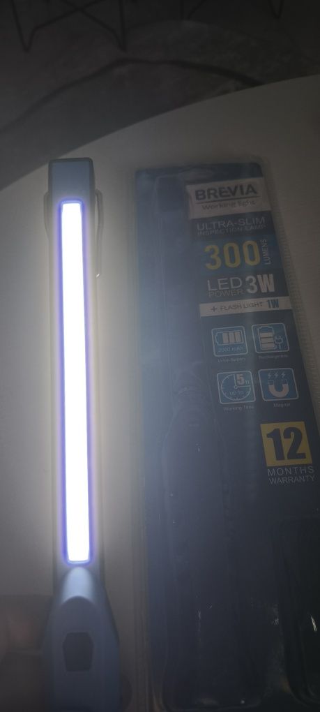 Фонарь  инспекционный светодиодный Brevia LED 3W COB+1W три режима.