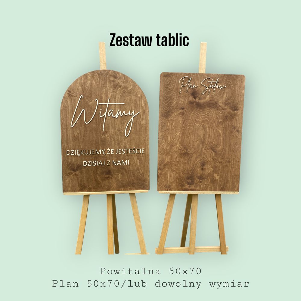 Zestaw tablic weselnych powitalna plan stołów na wesele boho