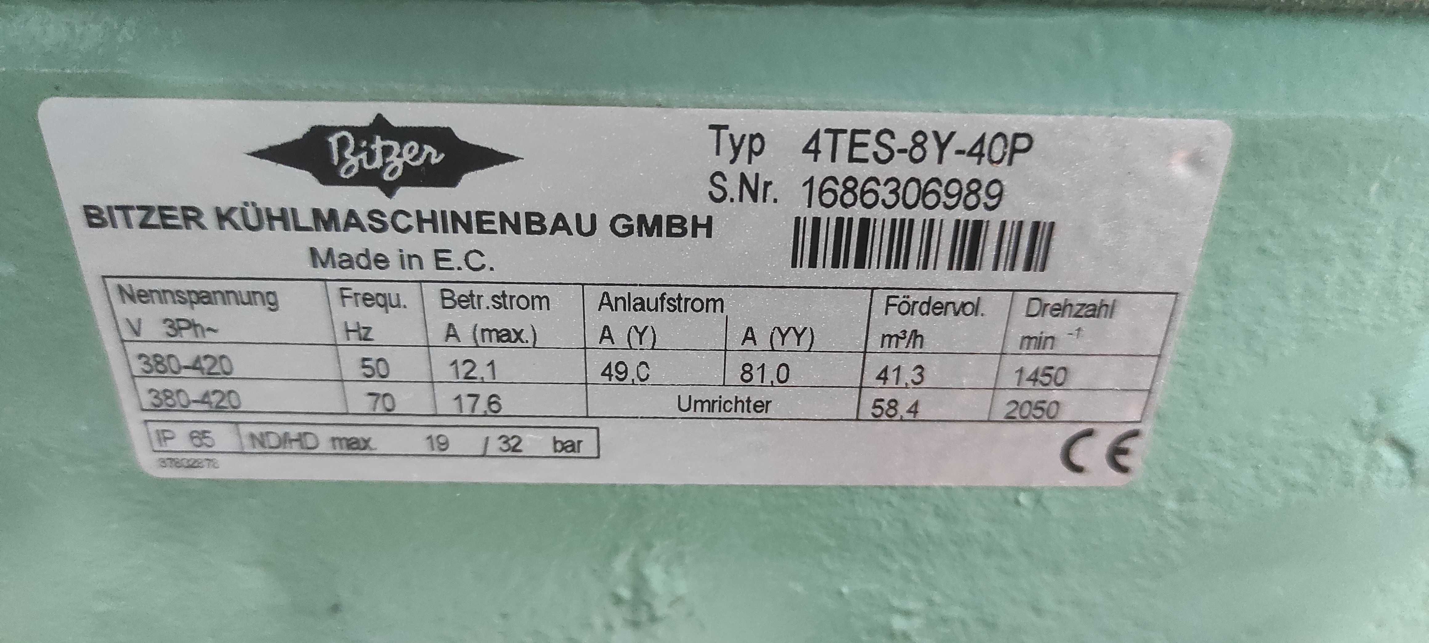 Sprężarka chłodnicza BITZER ECOLINE 4TES-8Y-40P 41,3 m3/h