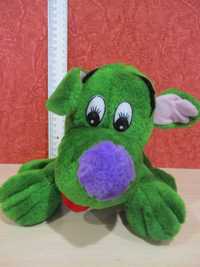 Зеленая собака, мягкая игрушка б/у