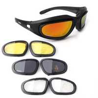 Óculos de sol polarizados moto 4 lentes intermutáveis cafe racer