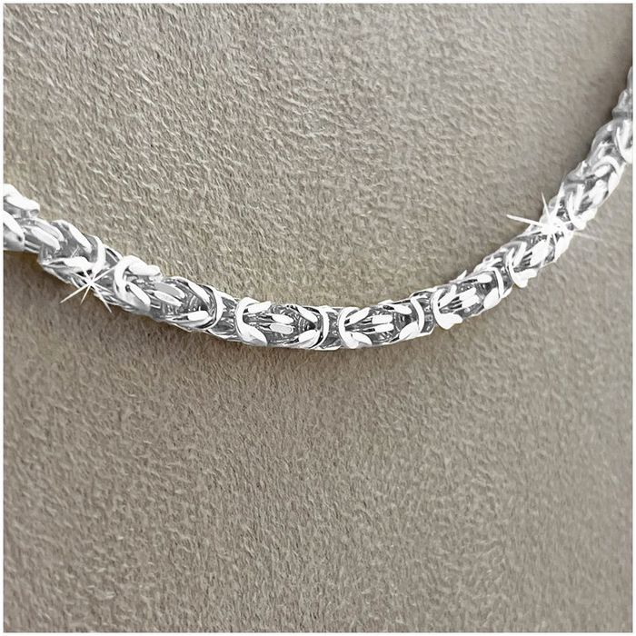 Gruby Srebrny Łańcuszek Damski Splot Królewski Srebro 925/60cm/4,3mm+G