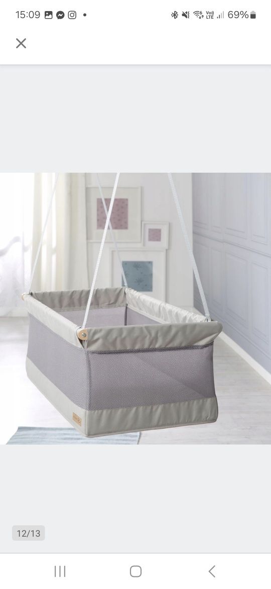 Łóżeczko wiszące kolyska dla niemowląt Roba Safe asleep 45 x 90 cm sza