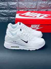 Мужские белые кроссовки Nike Air Max 90 Красовки Найк Аир Макс 90